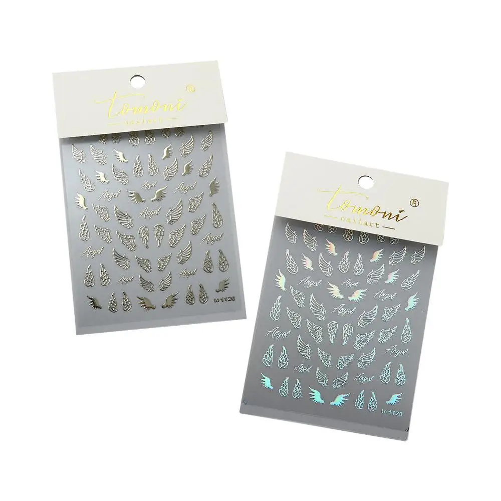 DIY Embossed Diverse styles Self Adhesive stickers Nail Decorations Manicure Tool Nail Art Decal 3D Angel Wings Nail Sticker