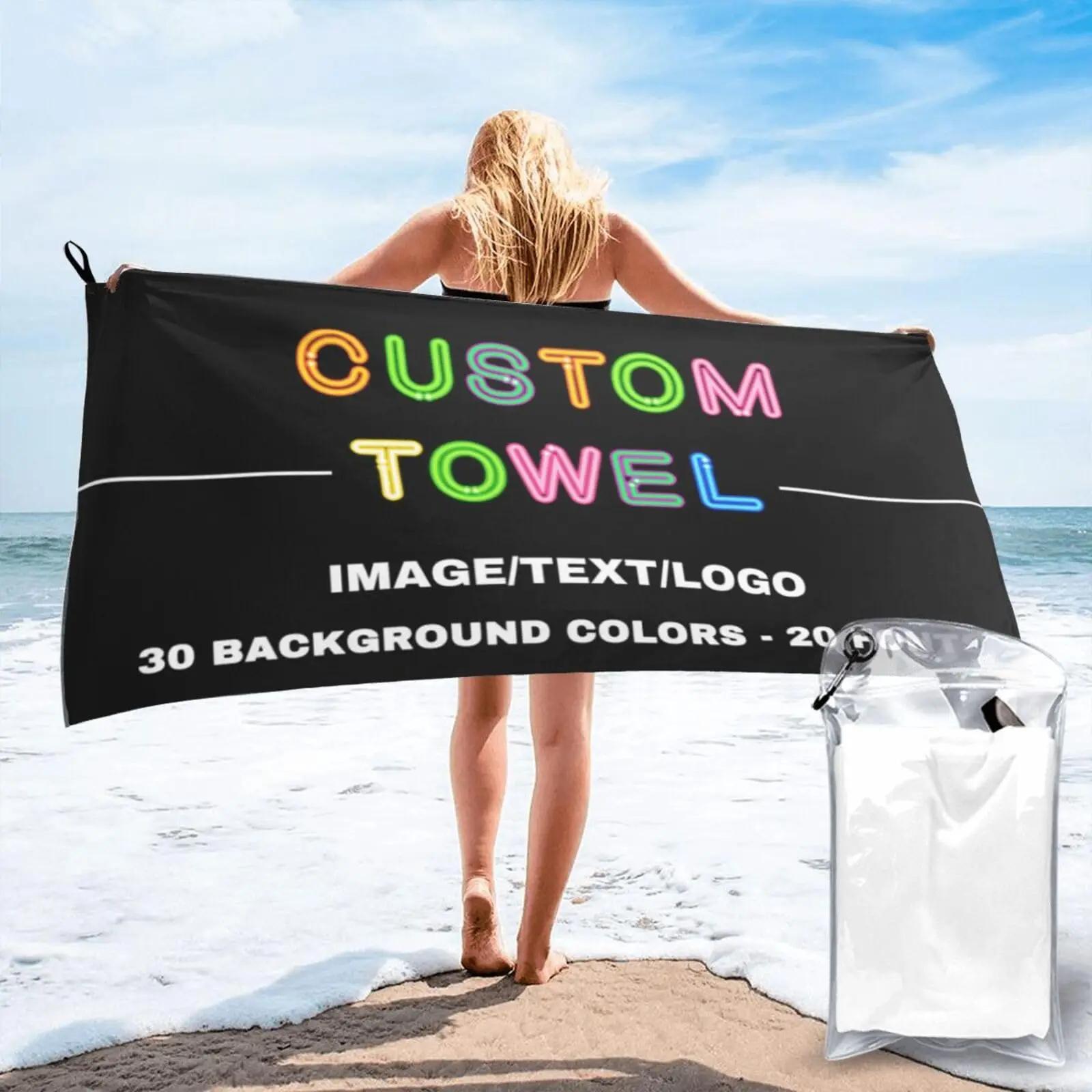 

Custom Beach Towel of Photo Personalized Bath Towel Quick-drying Swimming Towel For Beach Swimming Outdoor Wholesale
