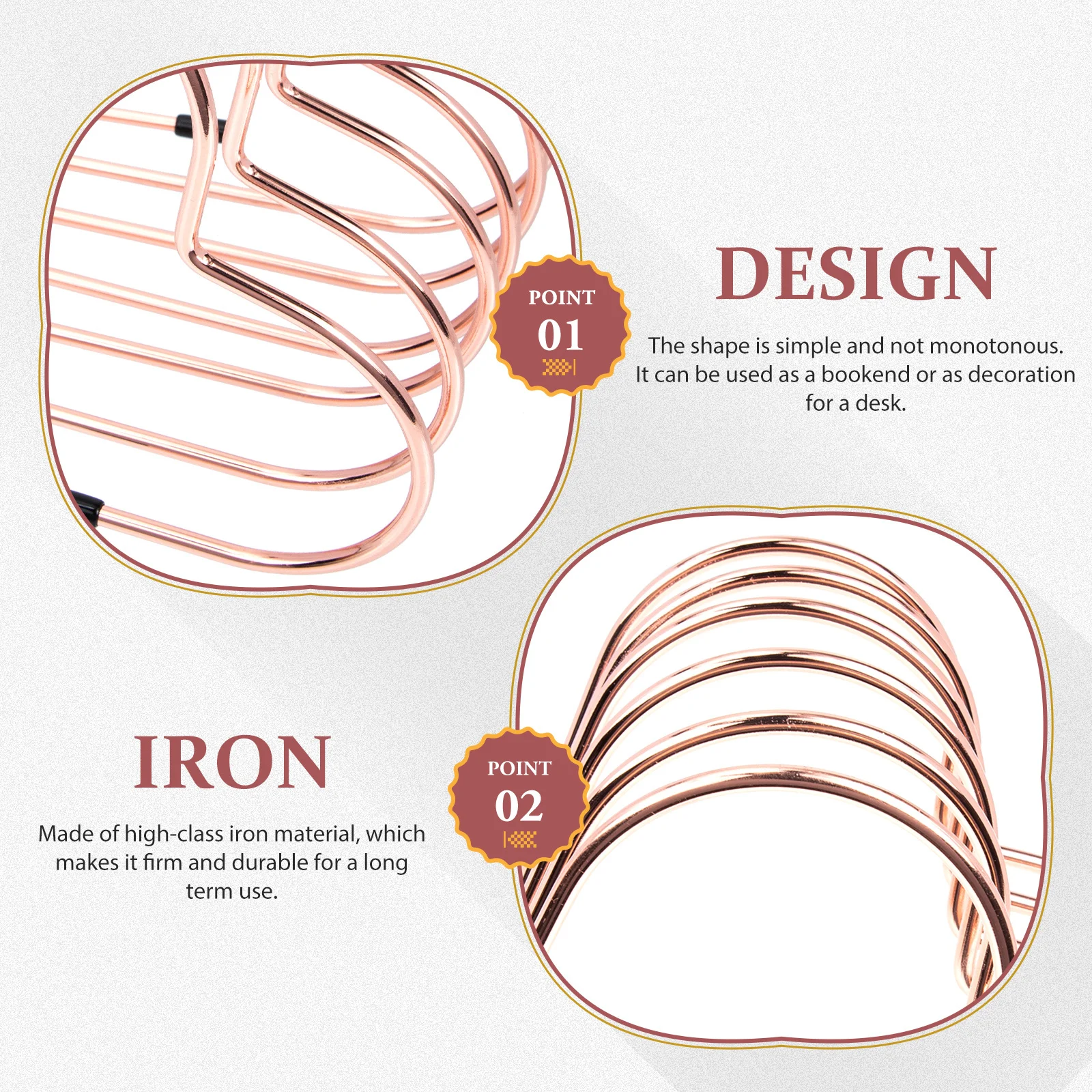 

Exquisite Book Holder Iron Bookend For Desk Decorative Organizer Nordic Style Wear-Resistant Home Office Accessories