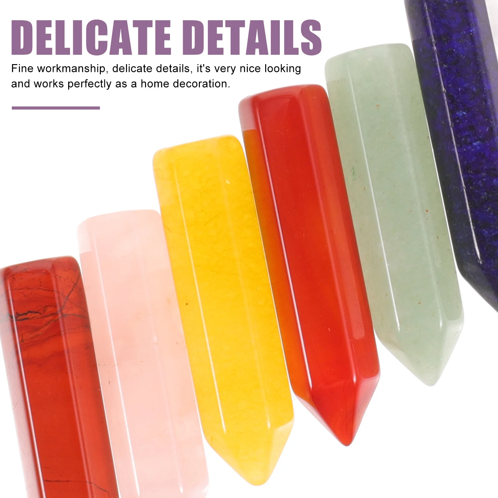 

10pcs Natural Crystal Gemstone Ornaments Purple Amethyst Rose Quartz Stone Decor For Home Office Meditation Tabletop Decoration