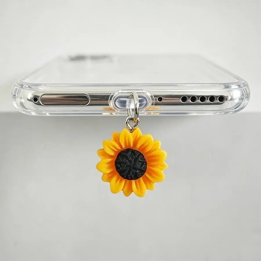 1/5/10/20/50/100pcs Small Sunflower Phone Dust Plug, Mobile Phone Additions Dedicated to Charging Ports And Headphone Jacks, Mob