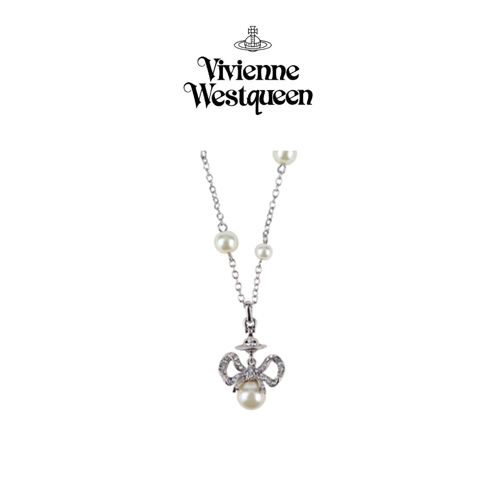 Vivienne Westqueen Empress Dowager Vivian  Half Bow Pearl Necklace