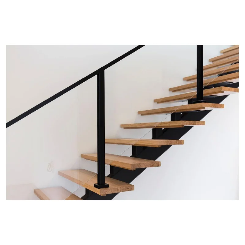 custom.Single Spine Straight Steel Stairs Modern Indoor Straight Stairs Floating Space Straight Stairs