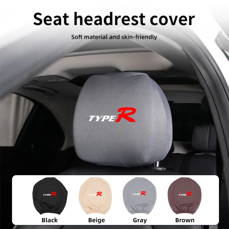 Car Seat Headrest Cover Cotton Dustproof Protector Cover Headrest Decoration Accessories For Honda Type R Civic Accord CRV HRV P