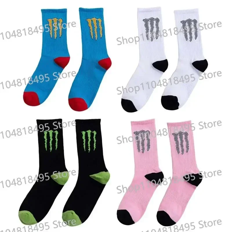 خريف وشتاء 2025 أنماط جديدة Monster Energy جوارب رياضية جديدة للرجال والنساء سوار رياضي Monster Energy