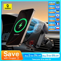Baseus Car Wireless Charger for Xiaomi Samsung Huawei Car Phone Holder Infrared RGB 15W QI Car Mount Fast Charging Easy Control