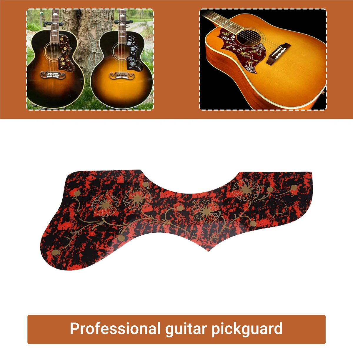 L71ATortoise Decoration EJ200 Style Acoustic Guitar Pickguard, Tortoise