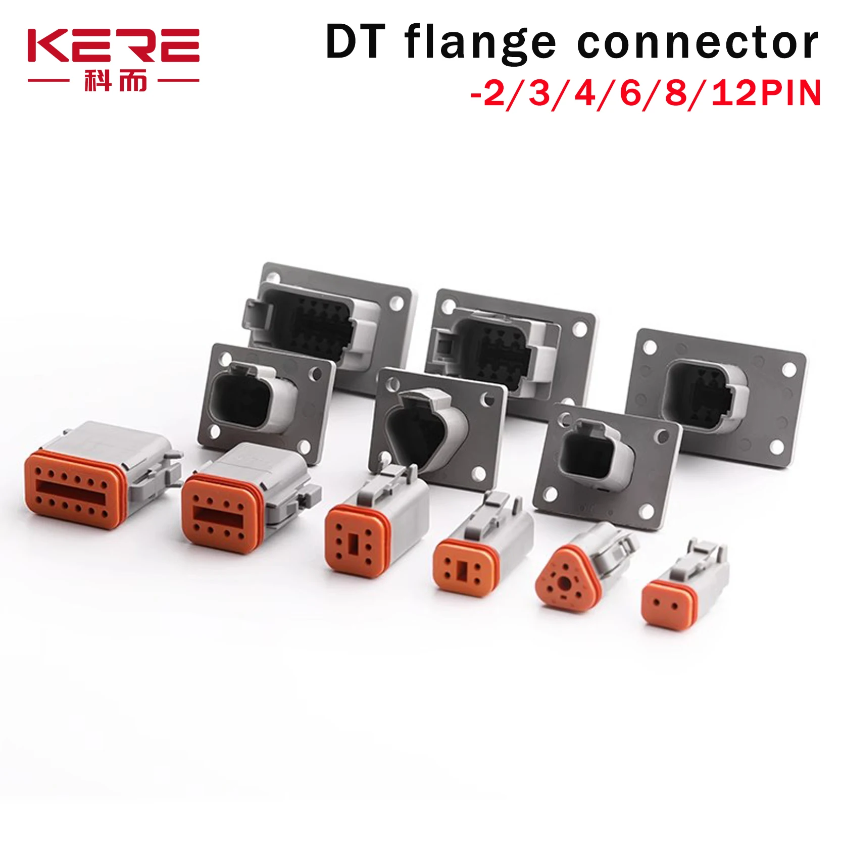 

5/10/100set Deutsch Waterproof Connector With Fixed Flange Plug DT04-2P-L012 DT04-4P-L012 DT04-6P-L012 DT04-8P DT04-12P-L012