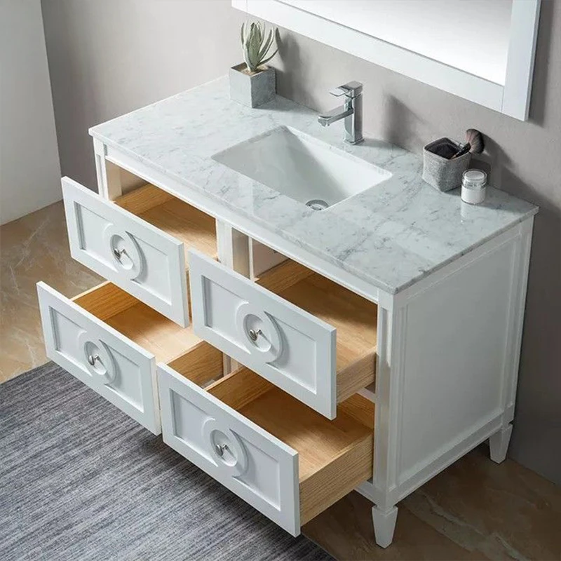 Modern American bathroom cabinet custom floor light luxury washstand