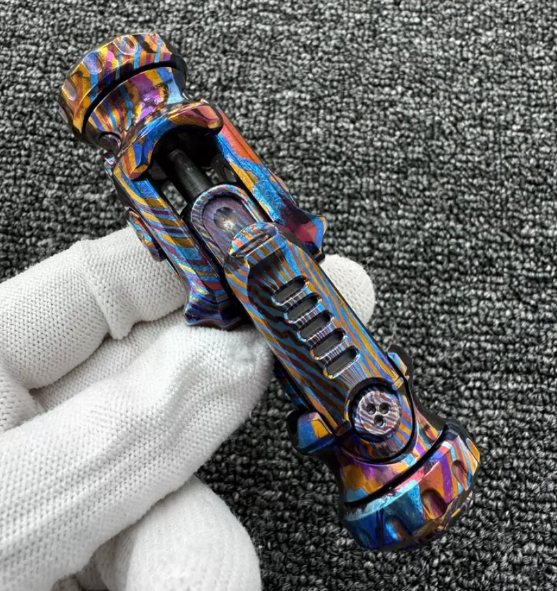 Used EDC Sharp Shark Timascus fidget slider decompression toy