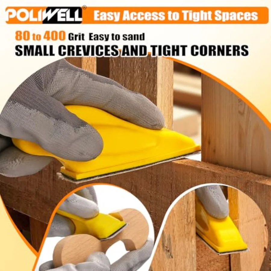 100 Pcs Hand Sander Kit, 3.5