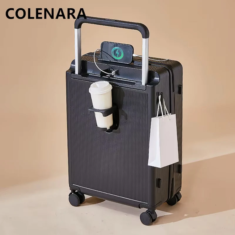 COLENARA Suitcase USB Charging Boarding Box Thickened Trolley Case 20