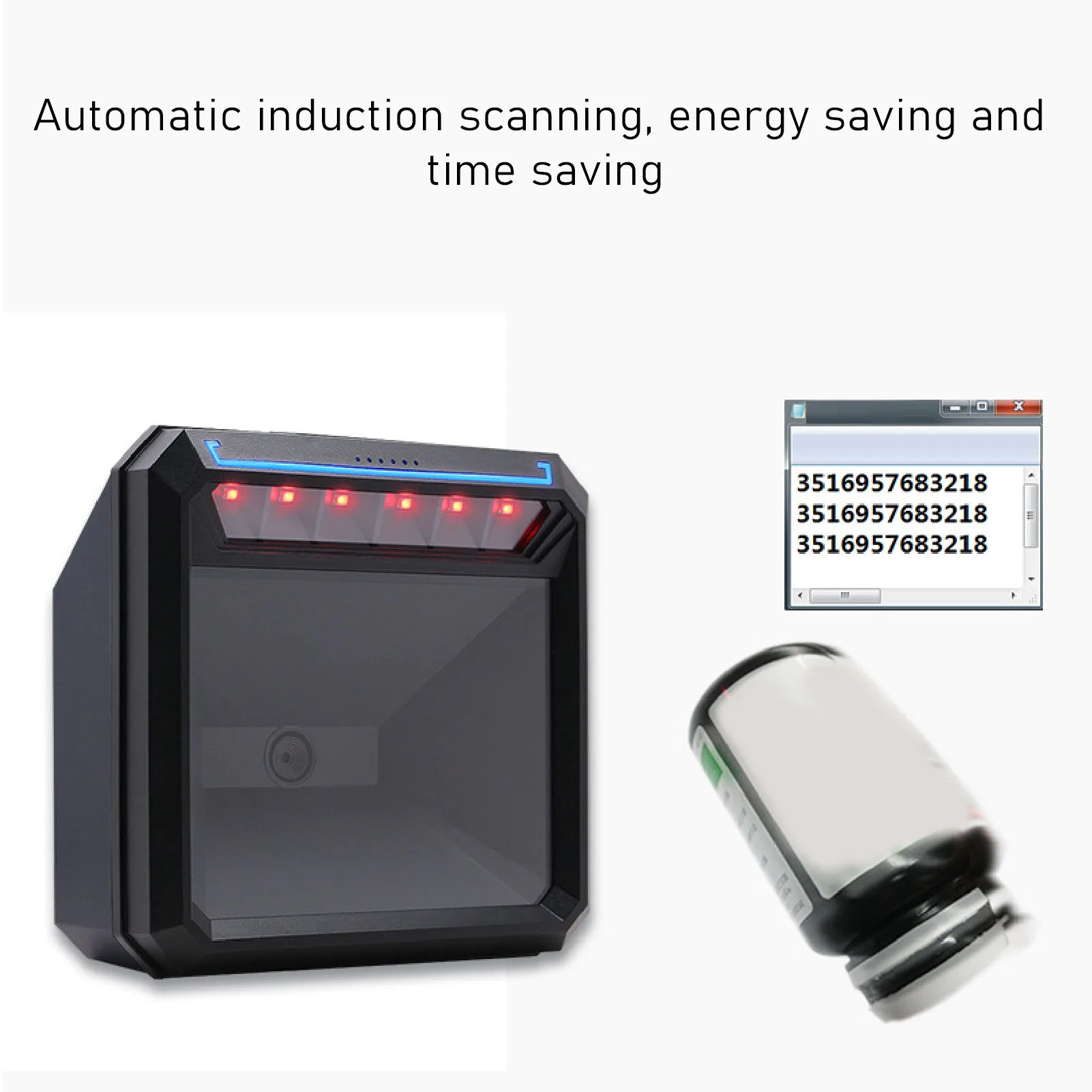 2D Barcode Reader 1D 2D  Desktop QR Barcode Scanner Handled USB Automatic 1D Barcode  Reader for Shop Supermarket Retail Stores