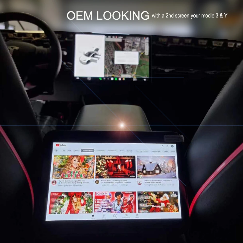 Model Y 8.0 inch Rear Entertainment Screen For Tesla model 3 & Y Support 4G WiFi Bluetooth  Free Air Vent