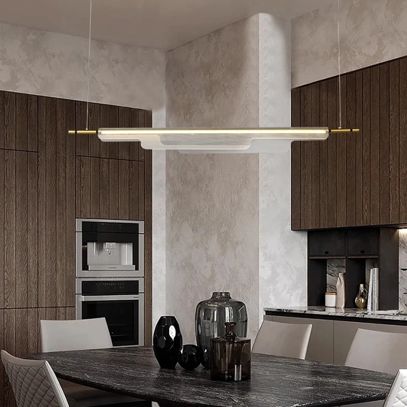 Modern Minimalist Long LED Pendant Lights Home Lighting Fixture Restaurant Hanging Lamp for Ceiling Dining Table Decor Lustre