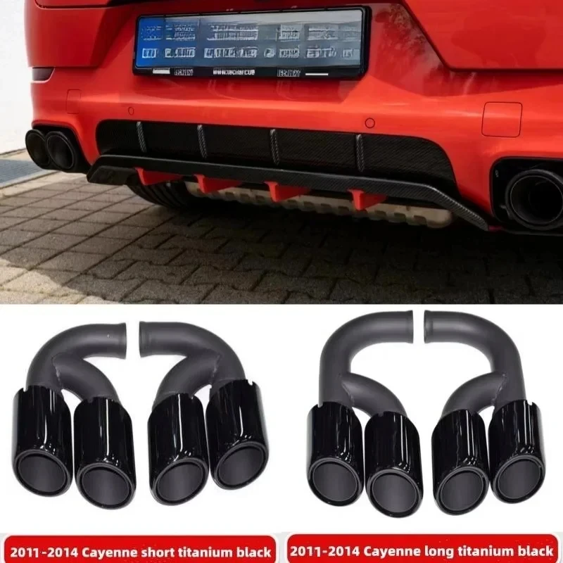 For Porsche Cayenne black stainless steel quad exhaust system cutting-edge body modification accessories 2011-2014