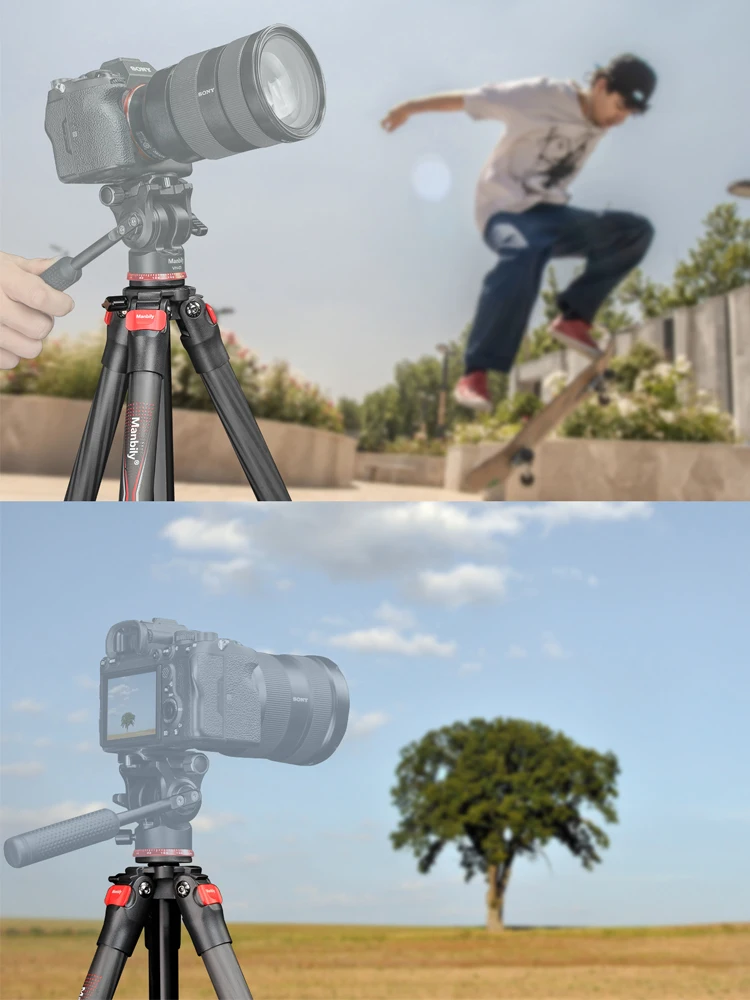Manbily PH-10 25mm Statyw z włókna węglowego, 5-sekcyjny, przenośny, lekki, profesjonalny statyw podróżny bez głowicy kulowej — zdjęcie produktu 7