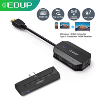 EDUP 50M Wireless HDMI Extender 4K Decode 1080P Output 2.4G/5G Support Type-C 3.1 USB-C Port Smartphone Laptop with DP-Alt Black