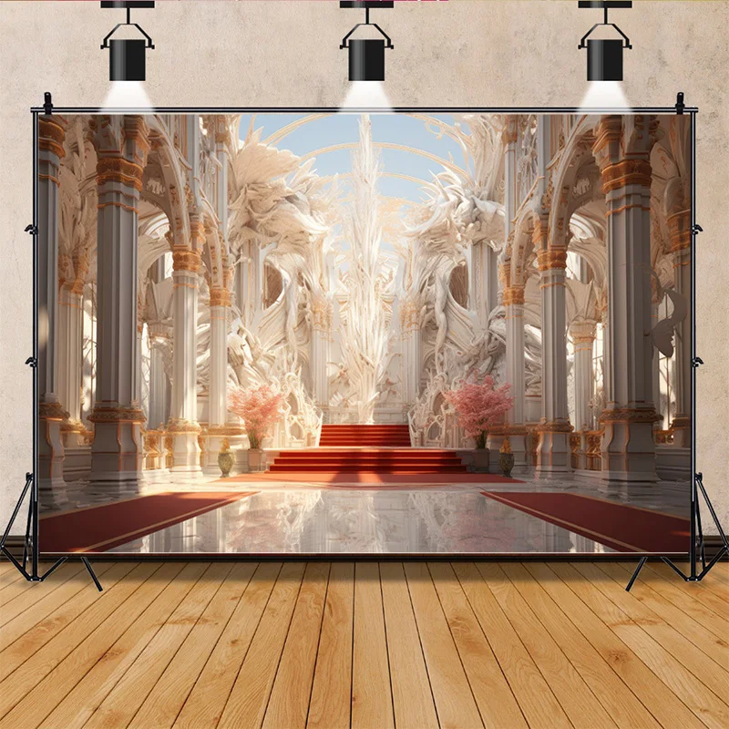 Retro Palace Castle Theme Photography Backdrops Props Vintage Theater Opera European Style Church Photo Studio Background ET-08