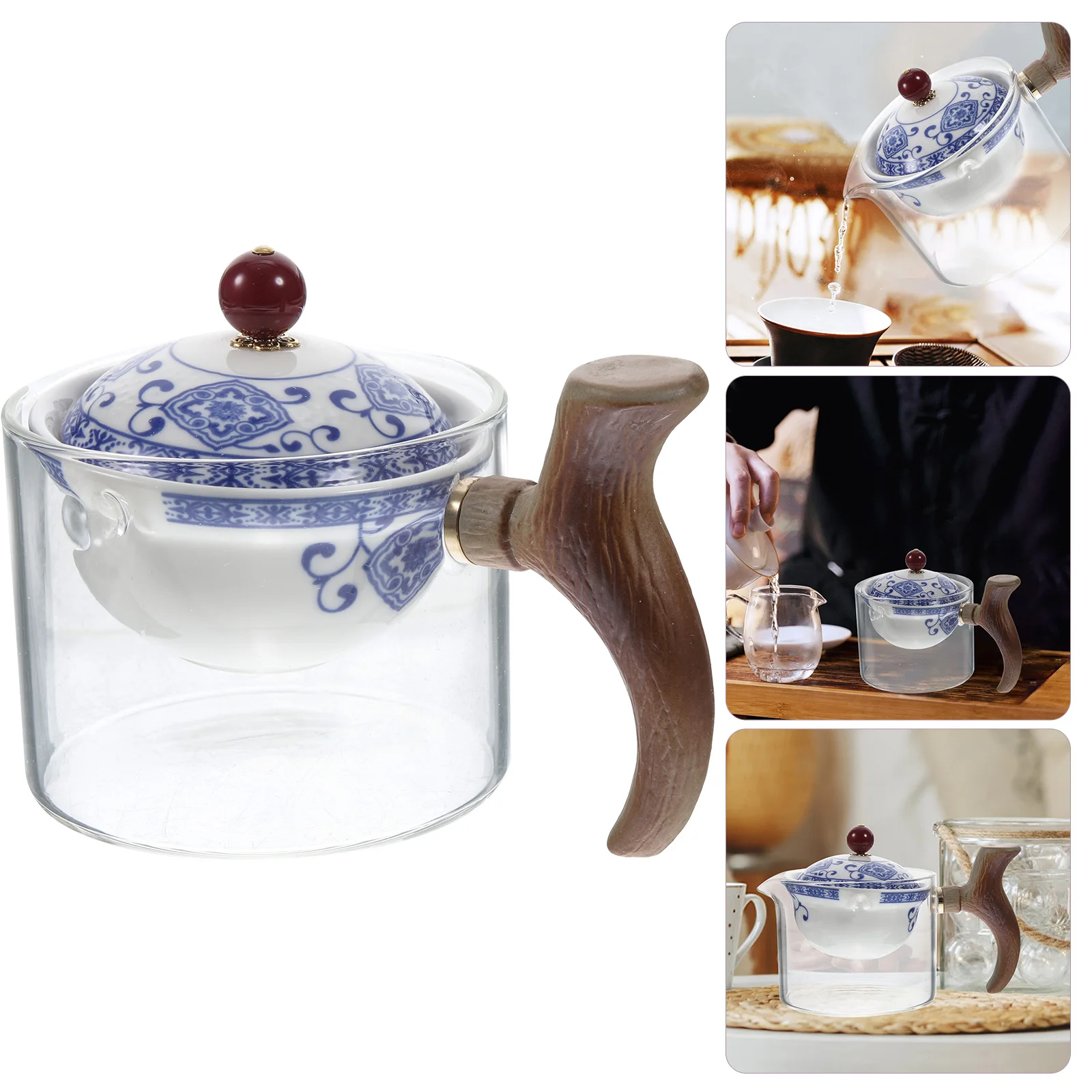 

Portable 300ml Teapot Wood H Traditional Chinese Compact Tea Kettle Style Travel Kettle Tea Jug Maker Supply