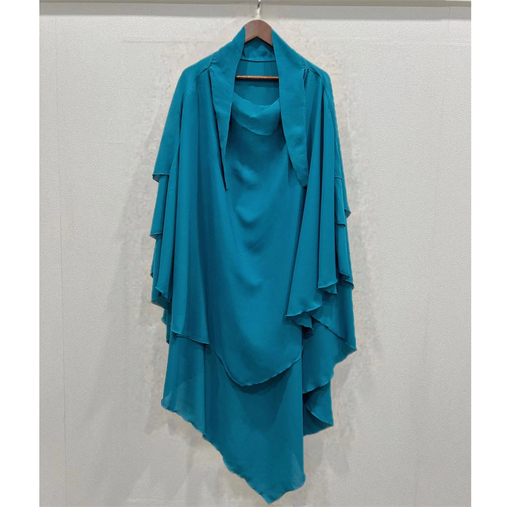 Ropa de oración Eid para mujer, Hijab largo de 3 capas, tocado largo Khimar Ramdan musulmán, velo de cobertura completa, Abaya, caftán