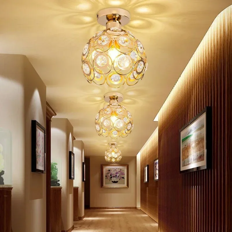 New American Exquisite Corridor Aisle Ceiling Lamp American Clothing Store Cashier Entrance Single Head Crystal Chandelier