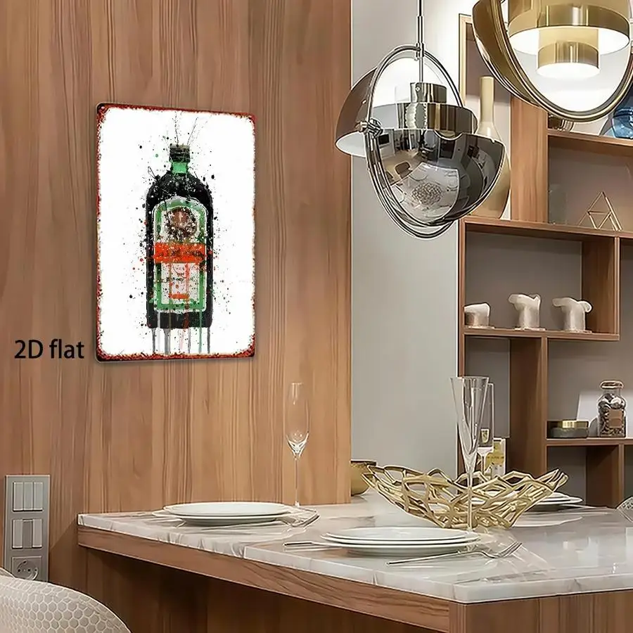 1/5/10/20/50/100pcs 2D Flat, Retro Vintage Wall-Mounted Green Ink Sign - Artificial Wood Panel Suitable for Home, Bar, Garage, C