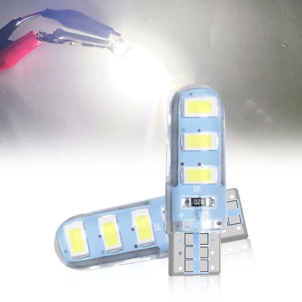 Ultra Bright T10 W5W 5730 6Chips Turn Signal Bulbs for Car Brake Reversing Door Side Clearance Lights 12V Plug n Play Auto Lamp