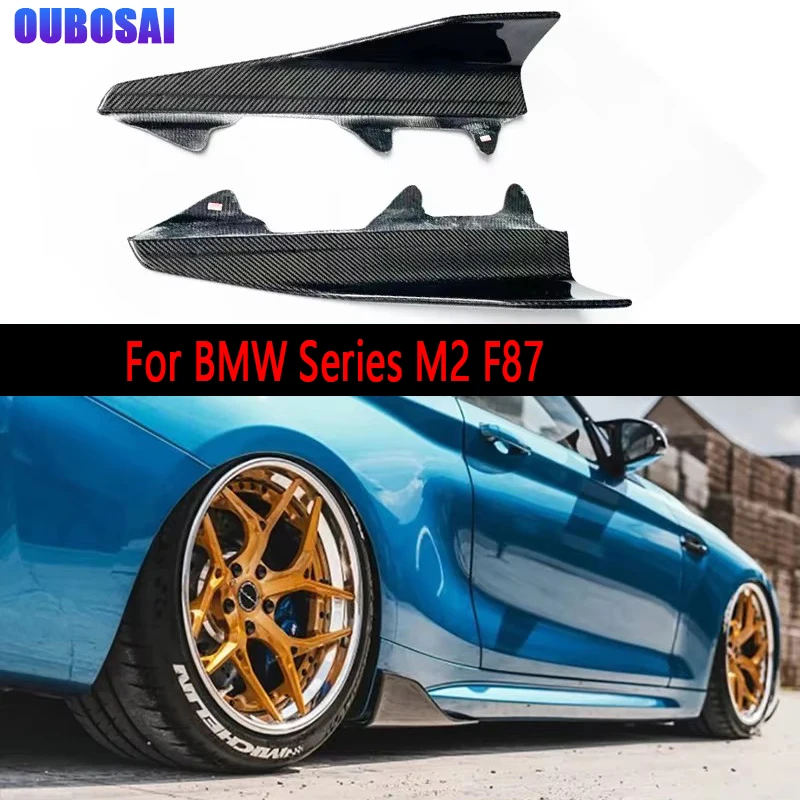 

For BMW Series M2 F87 2014-2020 Carbon Fiber Side Skirt Splitters Cupwings Winglets Canards Apron Bumper Side Skirts