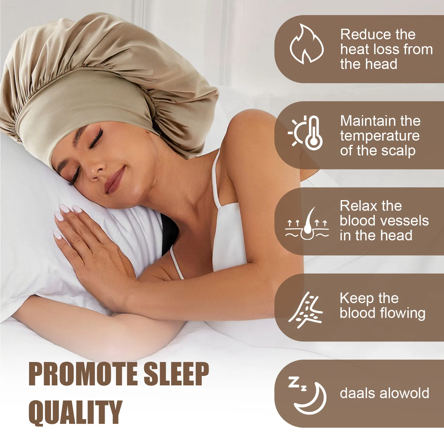 100% Mulberry Silk Bonnet for Sleeping - 8cm Wide Band No-Slip Hair Cap, UV Protection & Breathable for Curly/Natural Hair