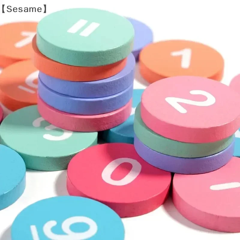 @WoodenTen Grid Arithmetic Sensation Educational Toys Subtraction Counting Board Montessori Math Tools for Children Learning byH