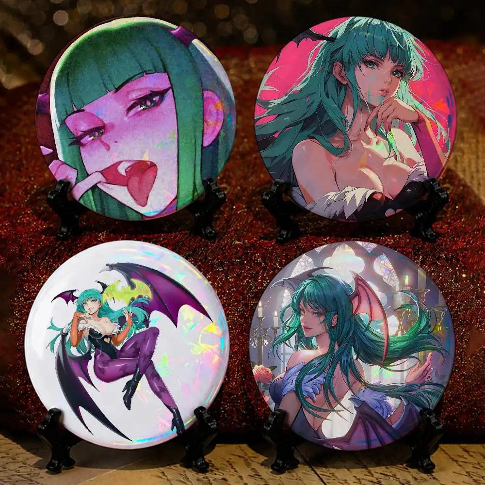 M-Morrigan A-Aensland 25mm 75mm 44mm 58mm 32m Coin Badges Personalized Handmade Round Brooches Pins Accessory