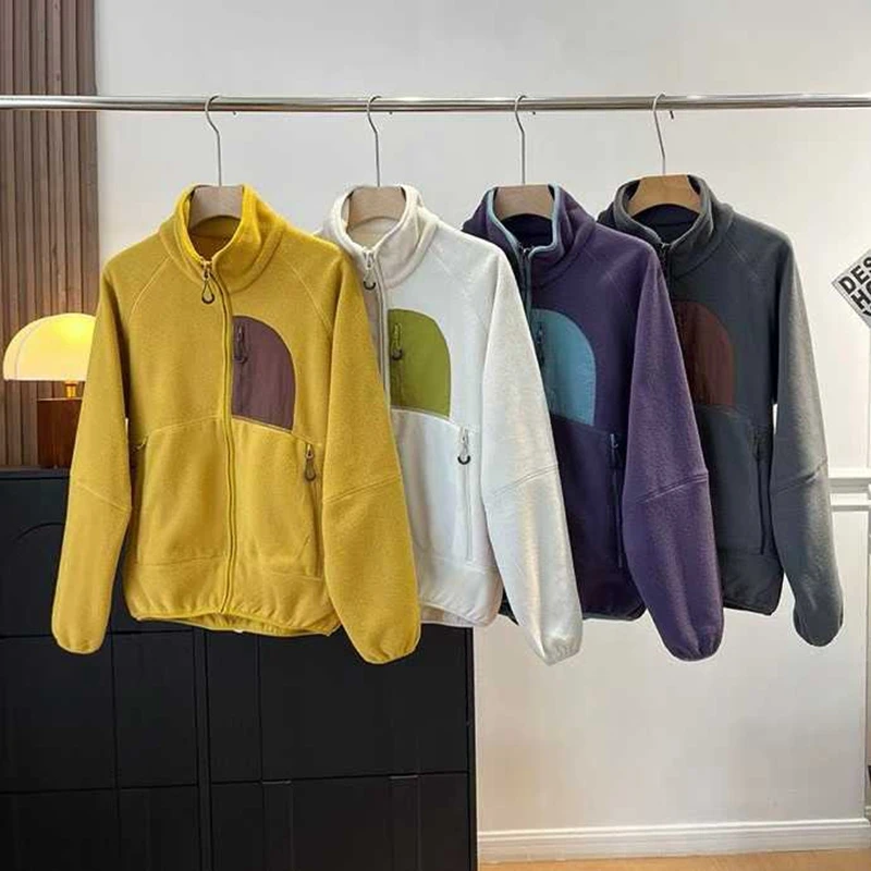 

Куртка на подкладке для пары, походная повседневная цветная куртка Blo ket Long Sve с воротником-стойкой, ветрозащитная водоотталкивающая куртка