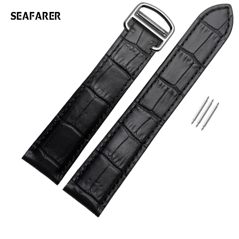 For Omega Watch Speed Seamaster Band Straps Men Deployant Clasp Black Brown Watchband Bracelet Belt 18mm 20mm 22mm Leather