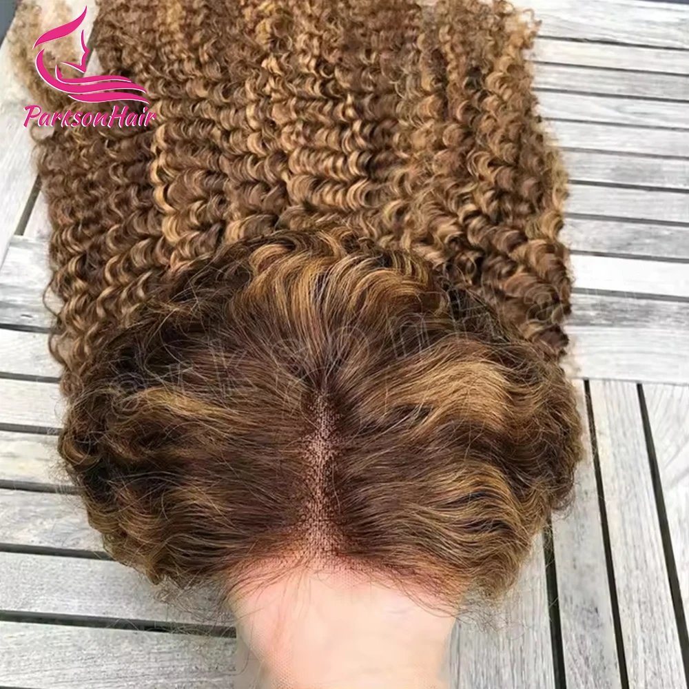 Peruca de onda do corpo com renda cheia para mulheres, peruca frontal de renda HD, destaque com cabelo loiro 100% humano