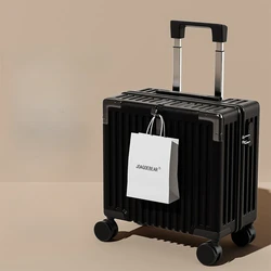 18 Inch Carry-Ons Rolling Luggage Boarding Suitcase Trolley Travel Box Universal Wheel Student Password Lock 3-section Pull Rod