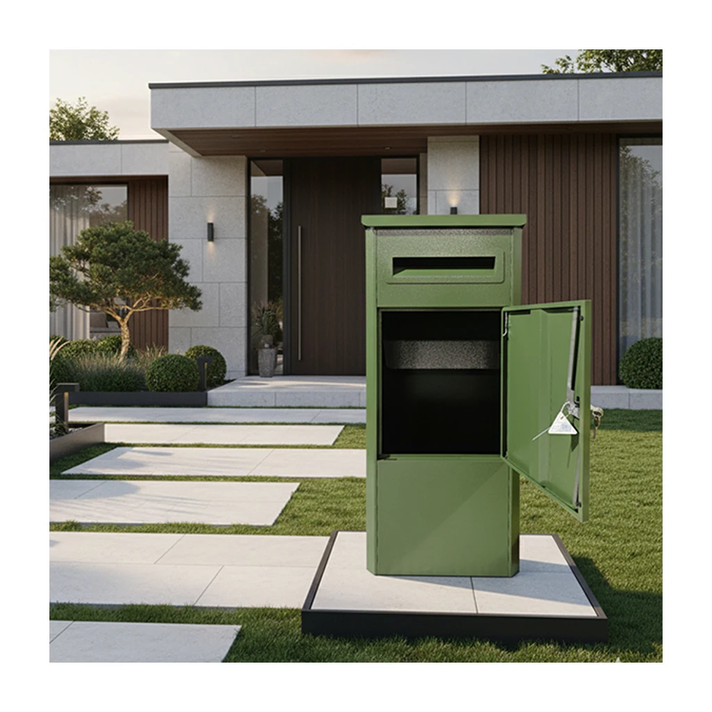

Free Standing Galvanized Steel Mailbox Post Waterproof Outdoor Street Letter Box Wall Mounted New Parcel Mail Drop Box