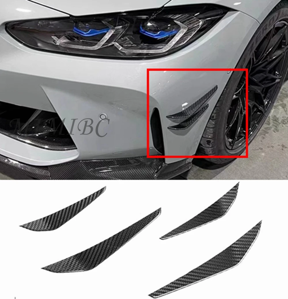 

FOR BMW G80 M3 G82 G83 M4 2021-2024 Intake Frame Cover Canard Lip Splitter Carbon Fiber Front Side Air Vent Fin Spoiler Trim