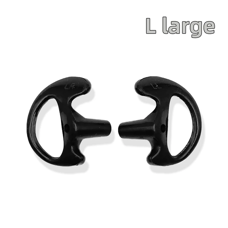 Substituível Silicone Triângulo Earbuds com tubo de ar, Black Headset, Walkie Talkie Acessórios, Tamanho L