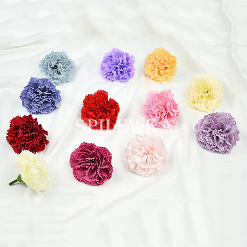 50 Stück künstliche Nelkenblütenköpfe im koreanischen Stil für DIY-Projekte zum Muttertag, Thanksgiving, Geschenkbox, Blumenstrauß, Heim- und Partydekoration – Detail 2