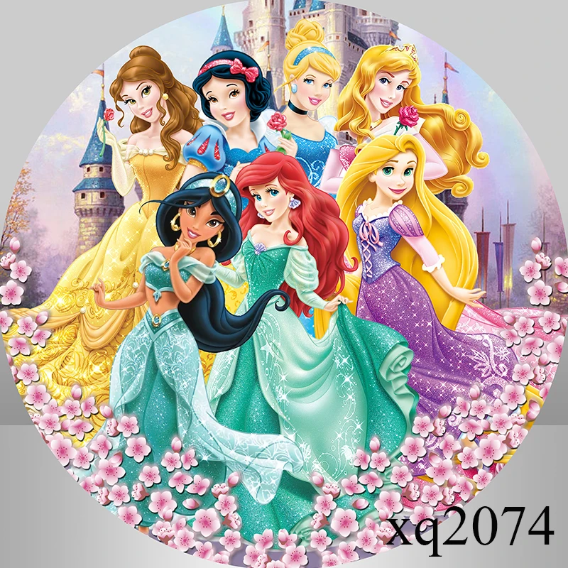 16 Options Castle Princess Round Backdrop For Photography Girls Fairy Table Birthday Party Circle Background Custom Supplier