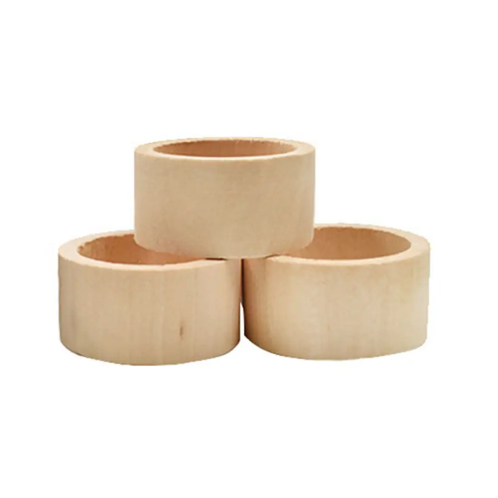 Handcrafted Wooden Napkin Ring Simple Table Decor For Home Kitchen Wedding Party Napkin Fastener Holder Dining Table Ring
