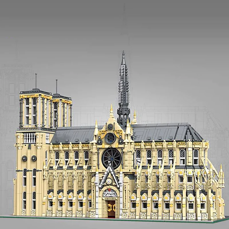 

8225 шт., набор средневековых строительных блоков Notre-Dame Cathedral, архитектурный модульный строительный блок, сборная модель, комплект игрушек для взрослых в подарок