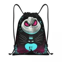 Custom Nightmare Christmas Skull Jack Skellington Drawstring Bags for Shopping Yoga Backpacks Women Men Sports Gym Sackpack