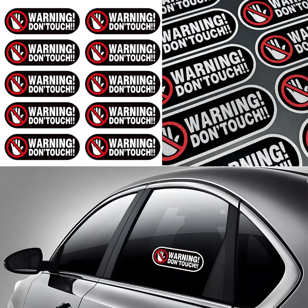 Reflective Warning Do Not Touch Stickers Hands Off Caution Car Styling Vinyl Decals