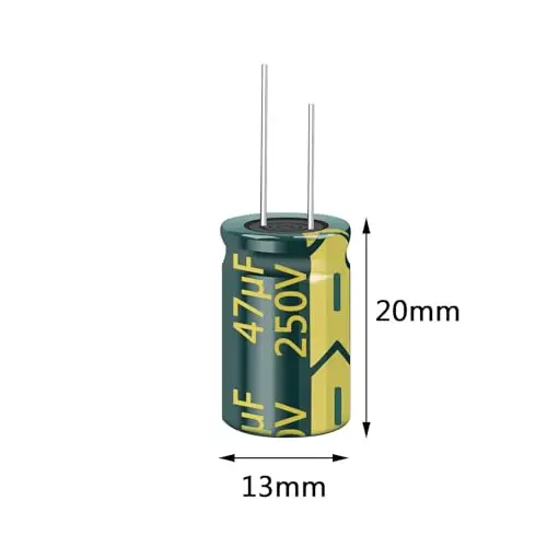 10Pcs 250v 47UF Capacitor 13x20MM(0.51x0.98in) High Frequency Aluminum Electrolytic Capacitors for TV, LCD Monitor, Game