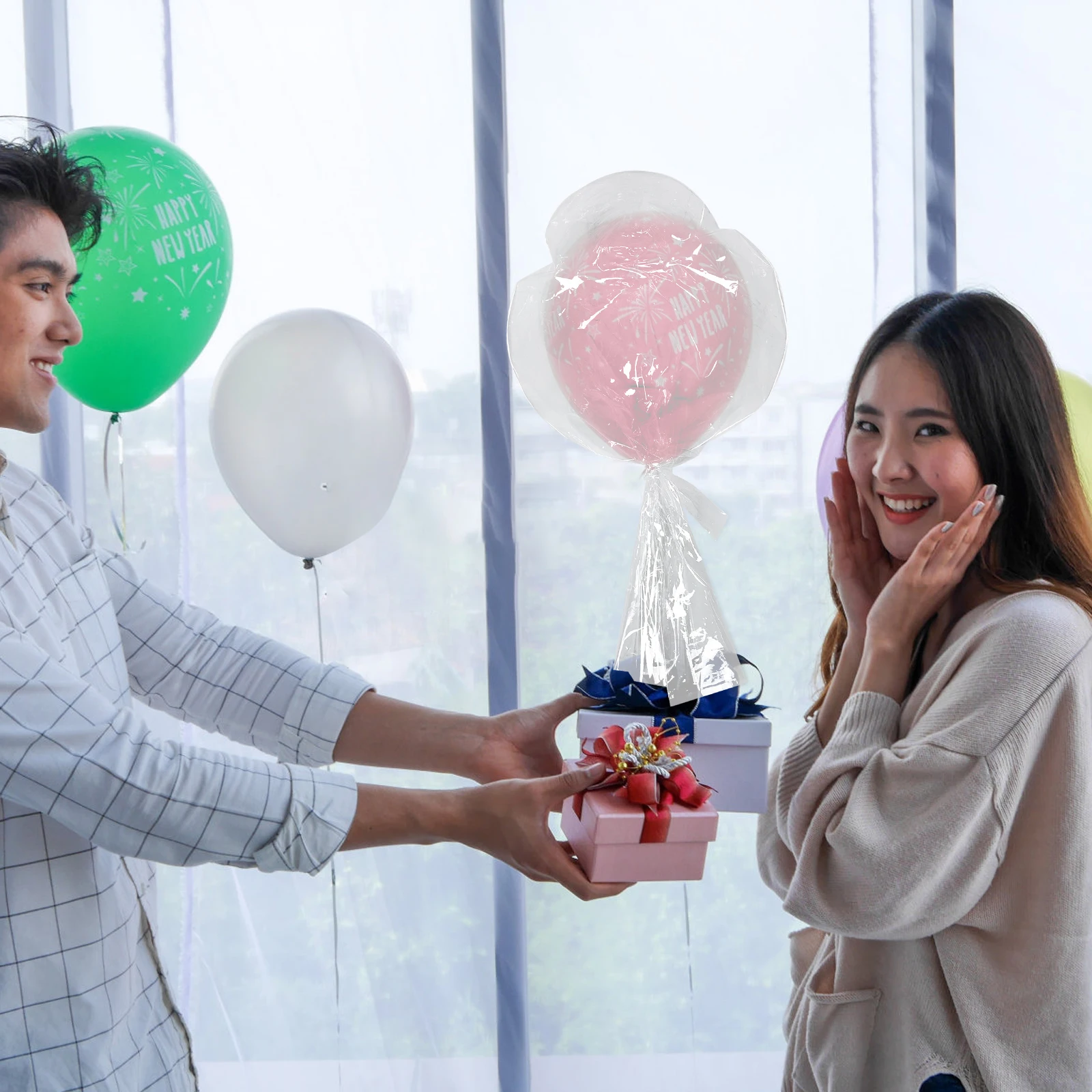 

10pcs Bobo Balloons Transparent Stretchable Large Heart Shaped Party Decorations Bridal Shower Navy Blue Tpu Balloons Clear