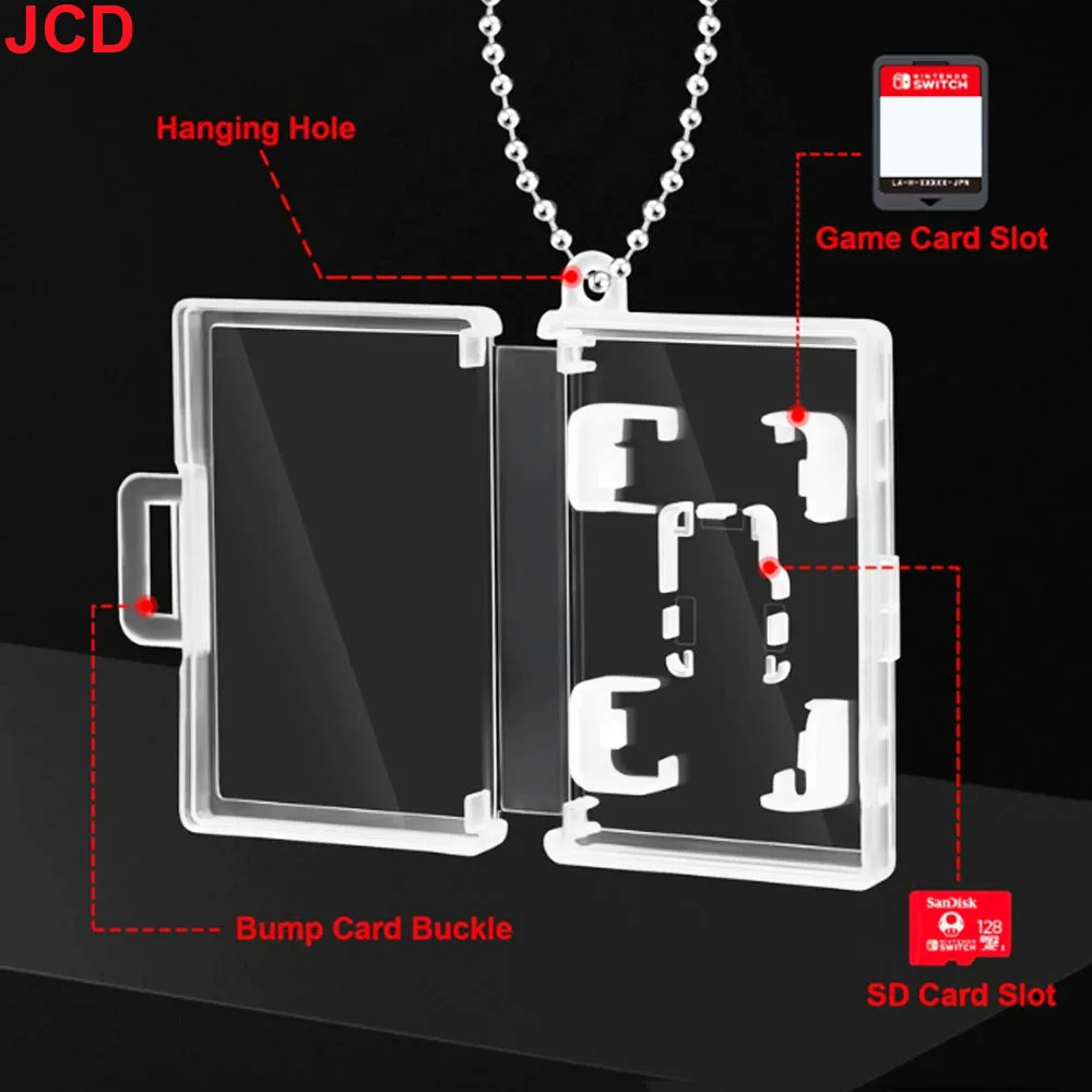 JCD 5pc For Switch 2 NS2 Game Card Storage Box For Switch Oled Lite Card Storage Box TF Memory Card Storage Keychain Card Box