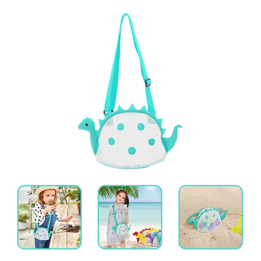 

Dinosaur Beach Bag Seashell Playing with Sand Toy 18x10x15cm Mesh Blue for Kids Essentials Child