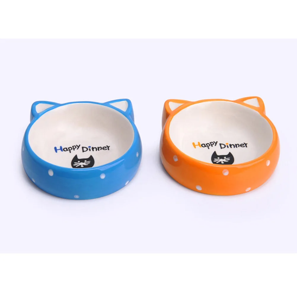 

Pet Ceramic Bowl Blue Cat Dog Feeding Dish Safe Non Slip Design Attractive Room Ornament Pet Feeder Dog Bowl Cat Feeder
